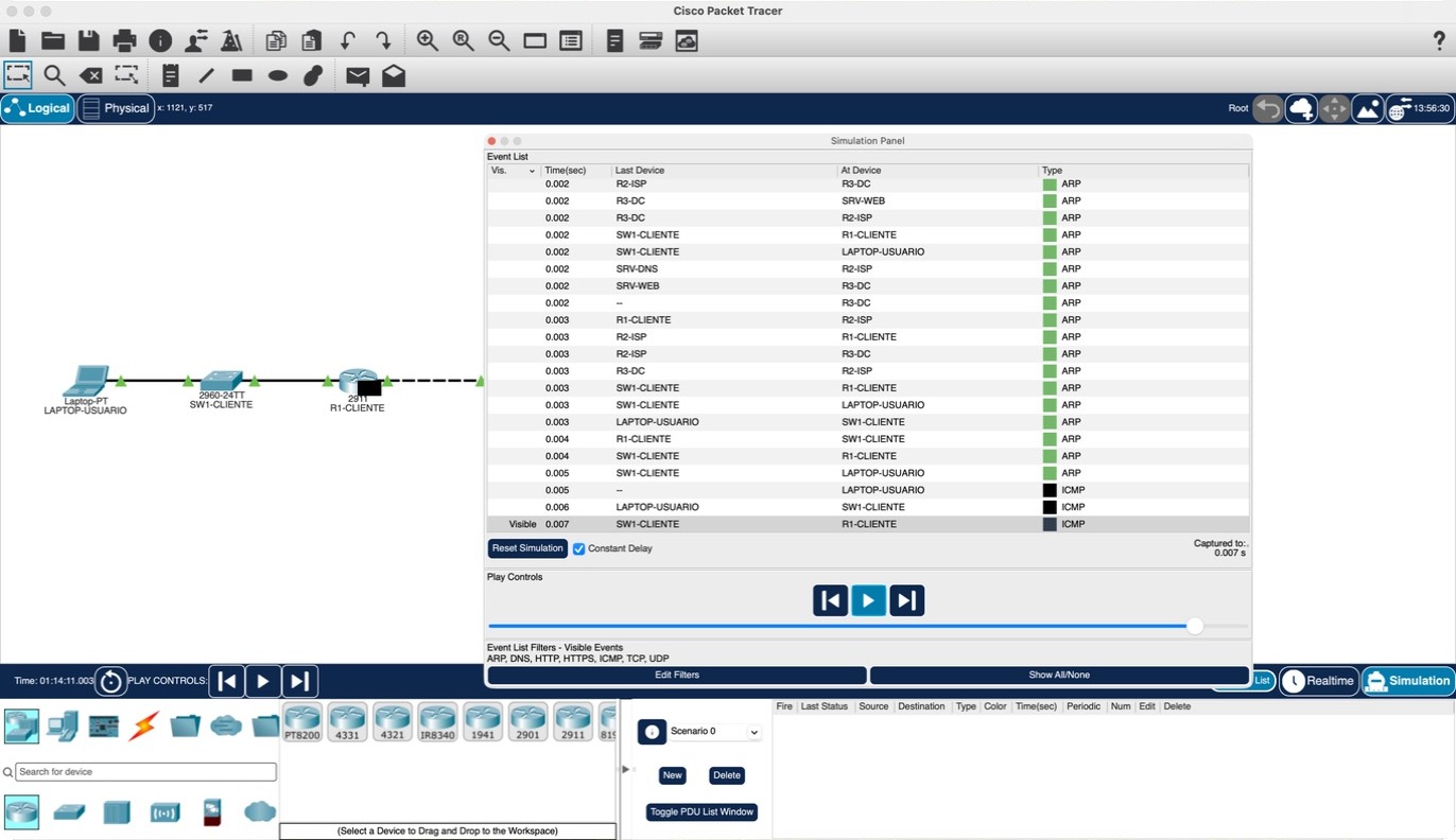 EV-10 Simulación: ARP e ICMP